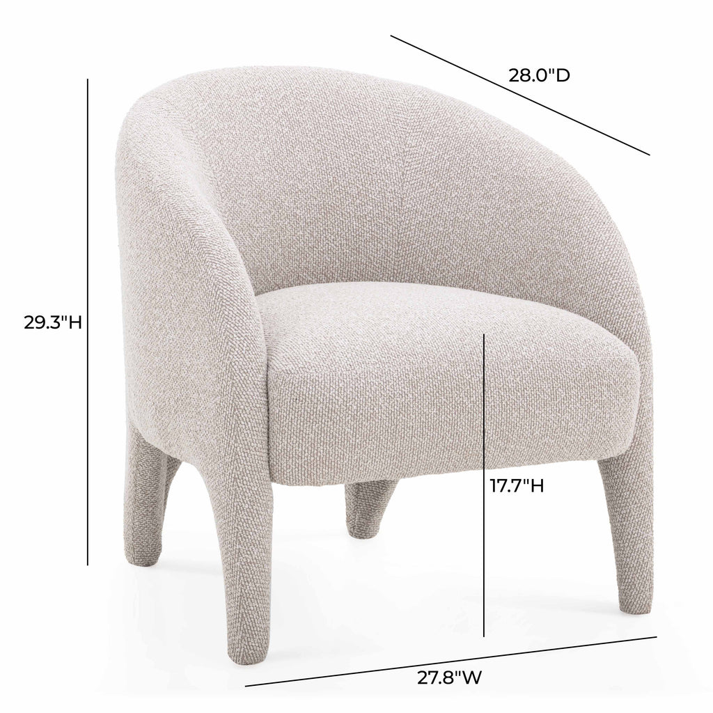 Kris Warm Grey Boucle Accent Chair