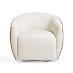 Jordan Contrast Piping Velvet Swivel Chair