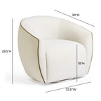 Jordan Contrast Piping Velvet Swivel Chair