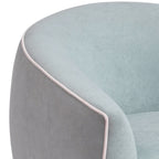 Jordan Contrast Piping Velvet Swivel Chair