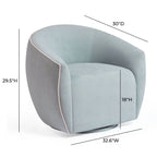 Jordan Contrast Piping Velvet Swivel Chair