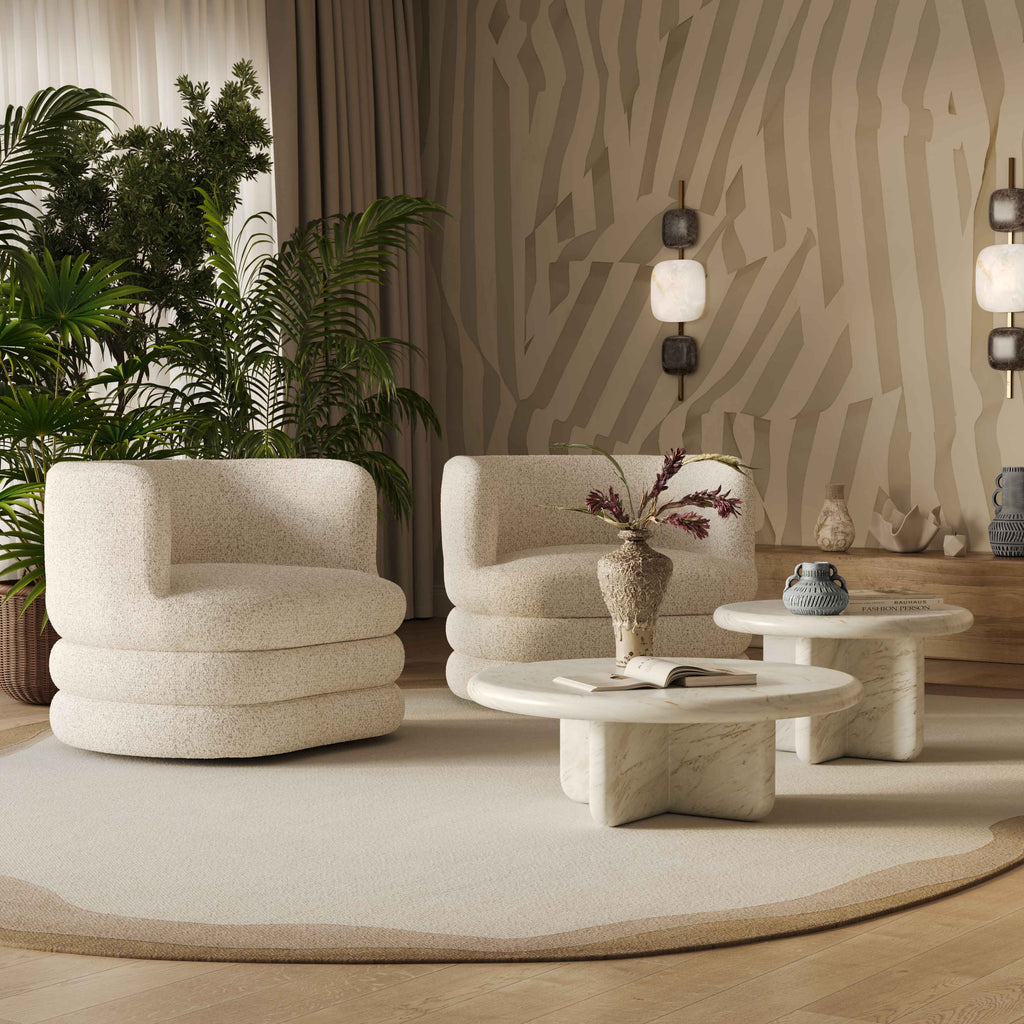 Astor Heavy Boucle Swivel Hotel Lounge Chair