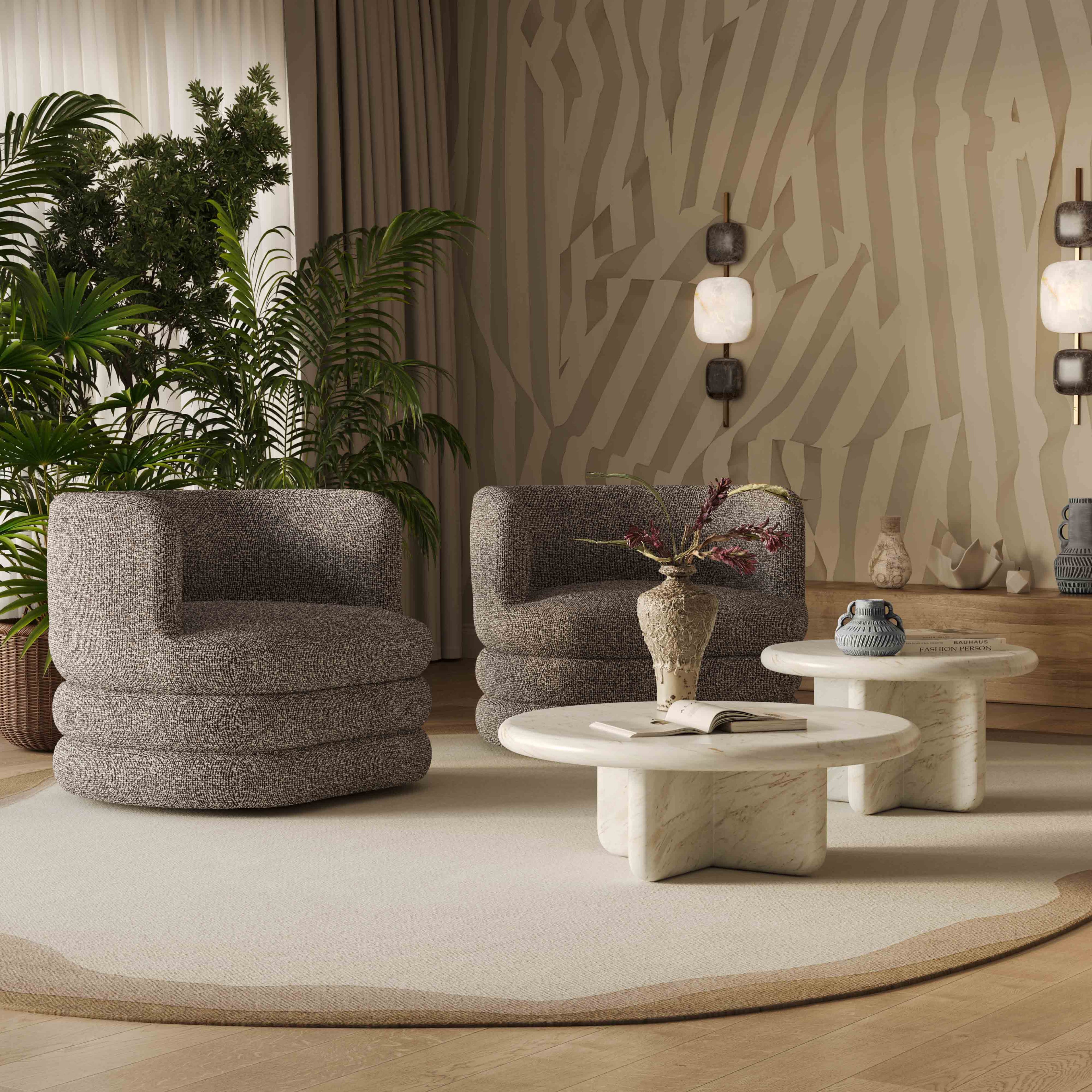 Astor Heavy Boucle Swivel Hotel Lounge Chair