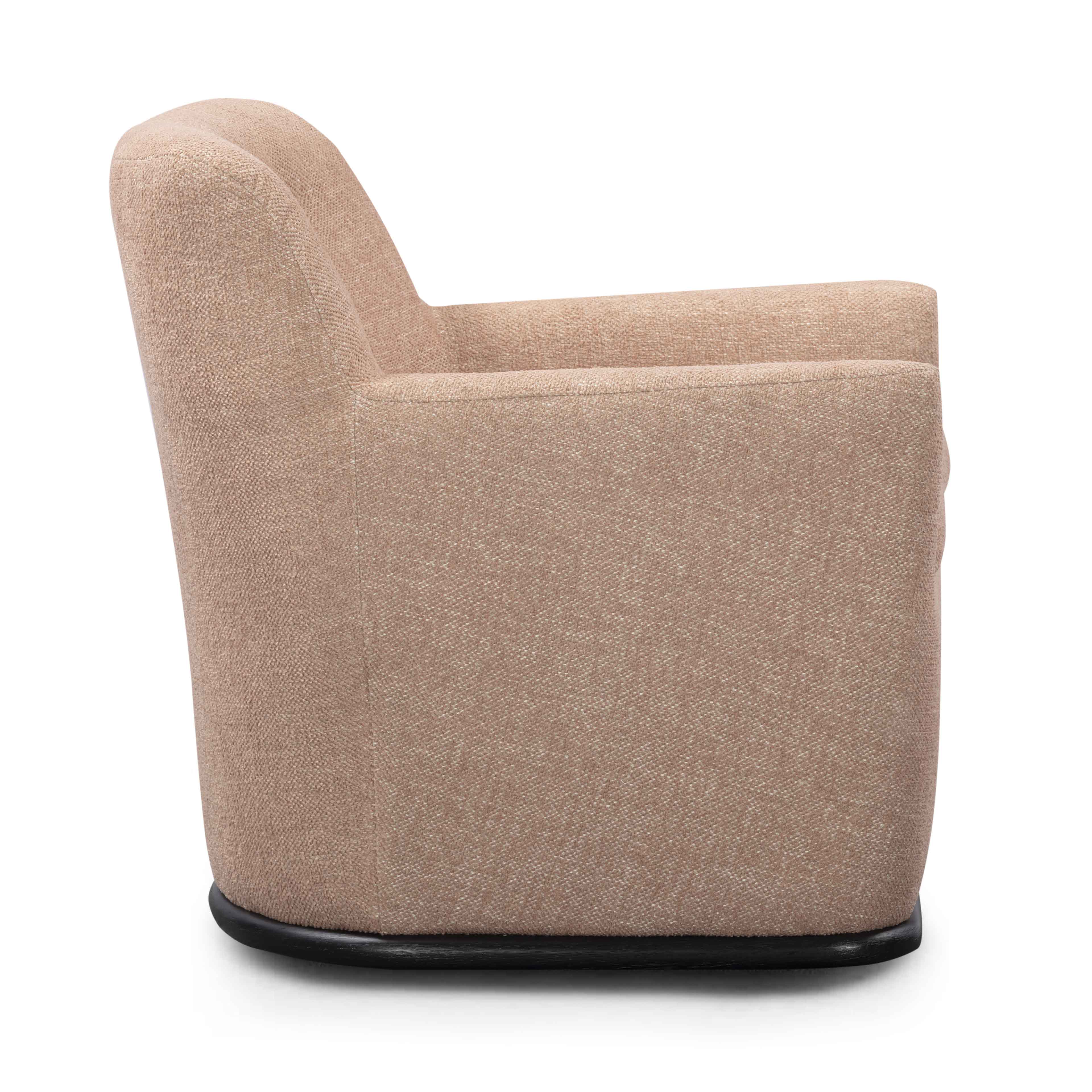 Mado Peach Textured Fabric Swivel Accent Chair