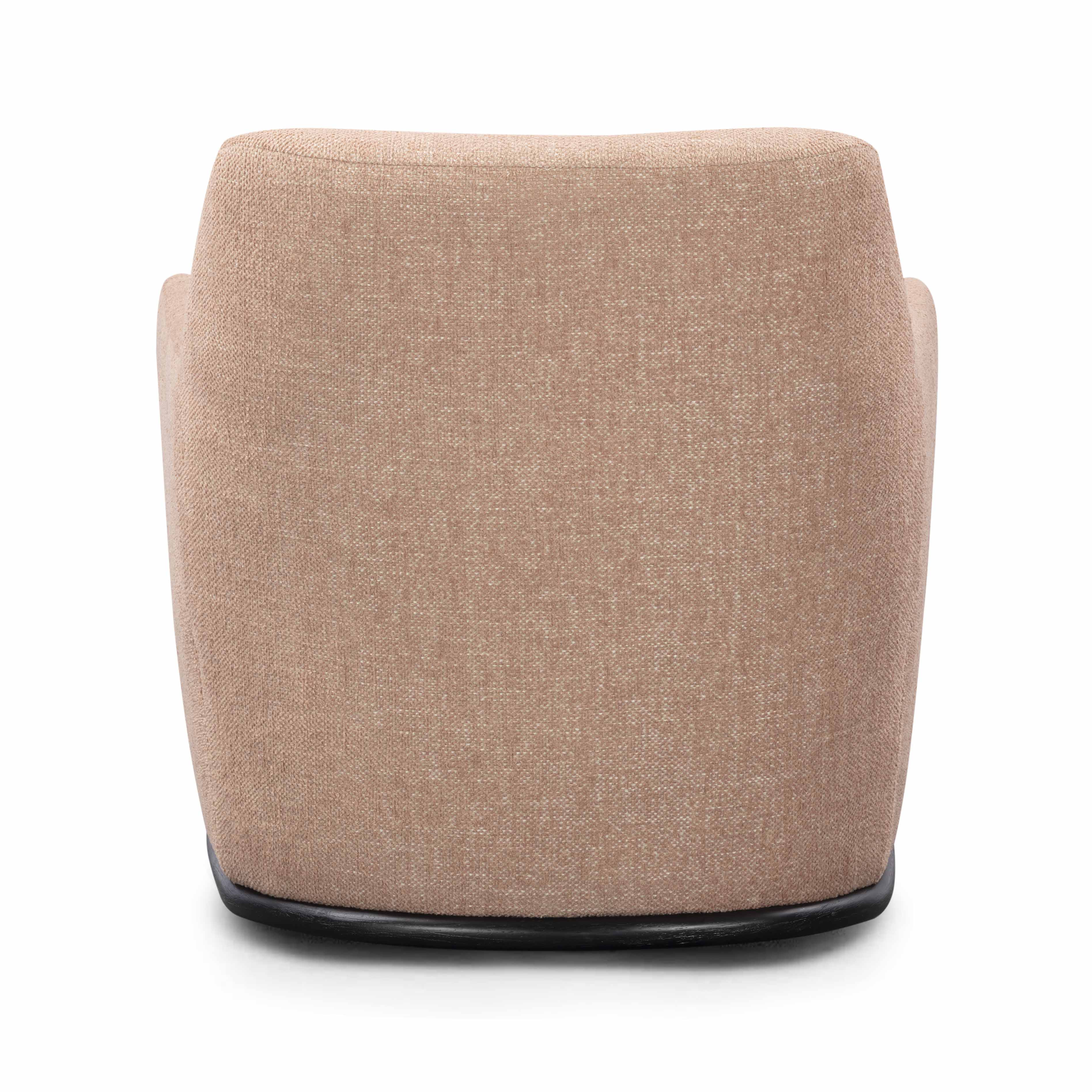 Mado Peach Textured Fabric Swivel Accent Chair
