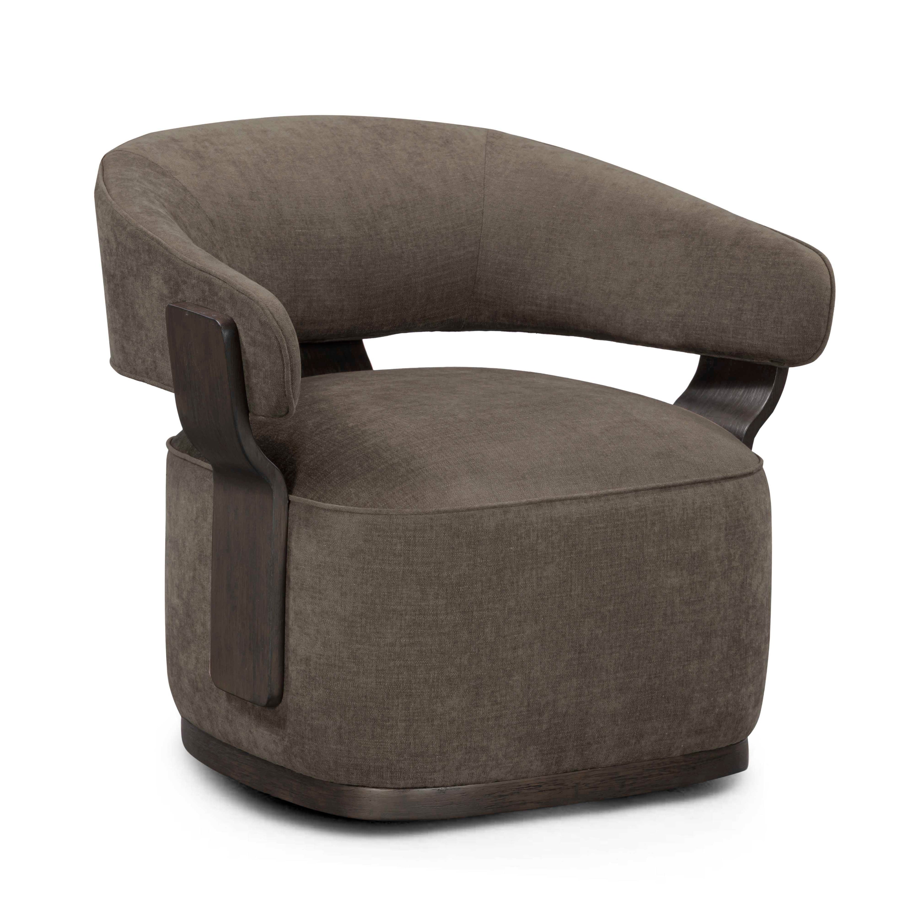 Madison Linen Chenille Swivel Accent Chair