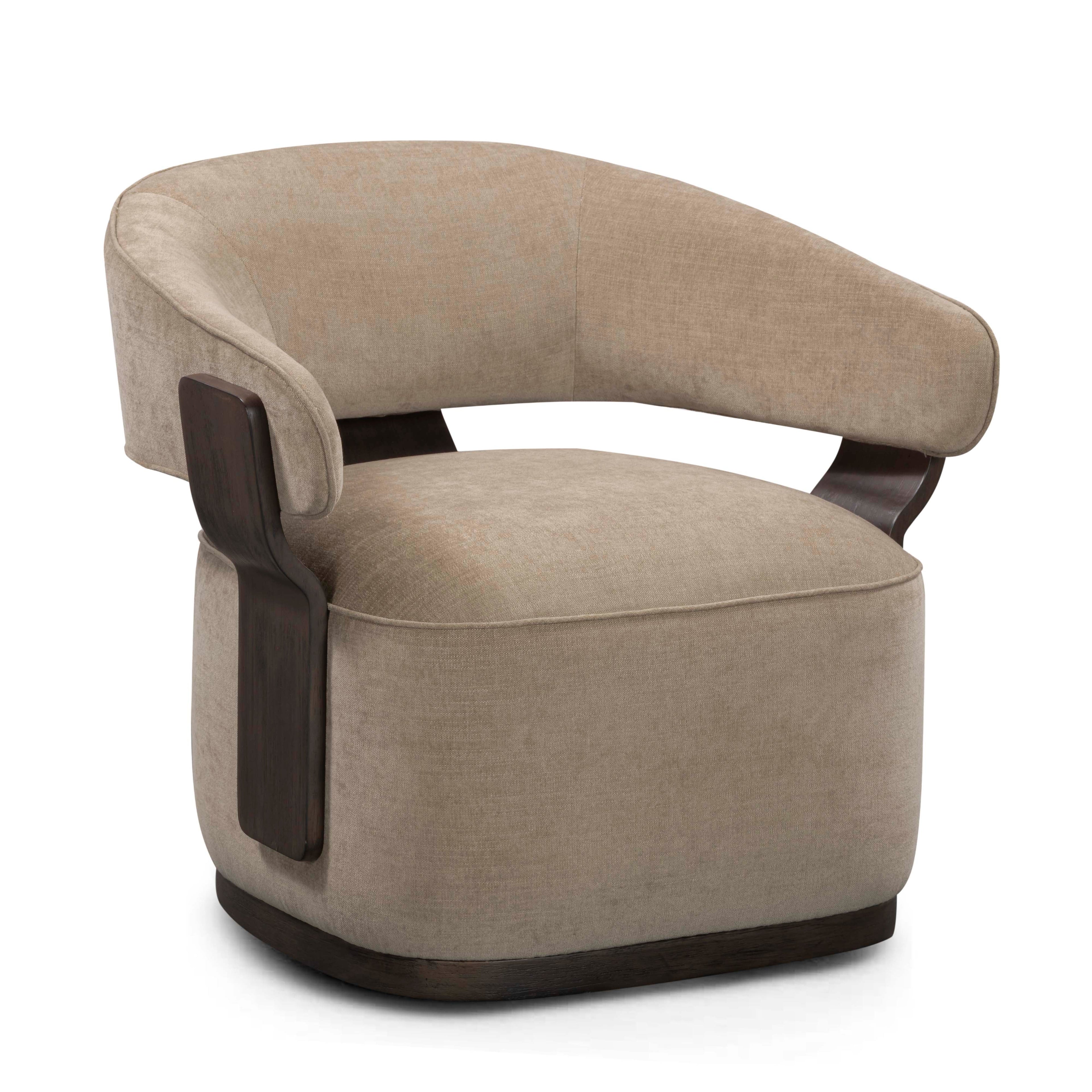 Madison Linen Chenille Swivel Accent Chair
