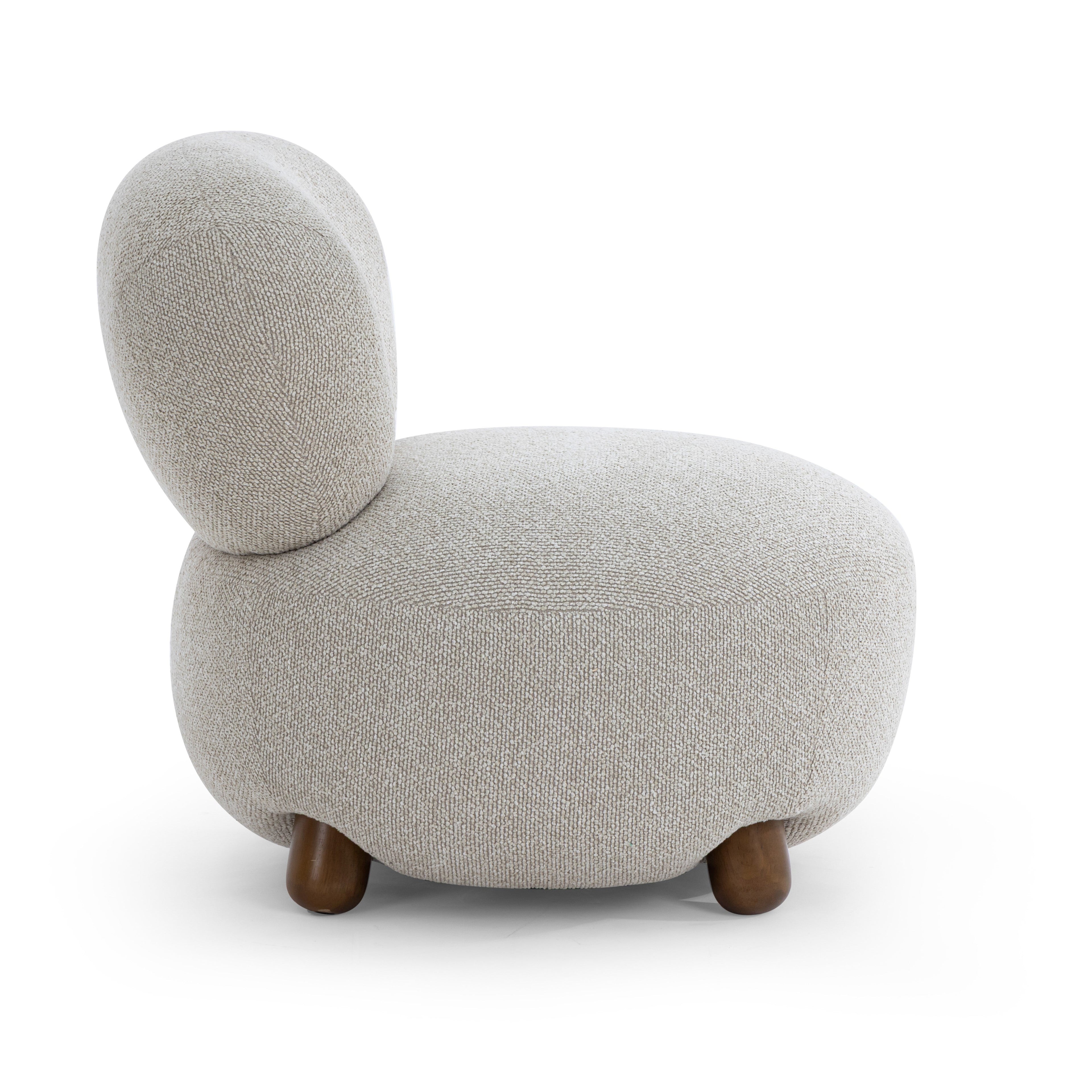 Pucker Warm Grey Boucle Accent Chair