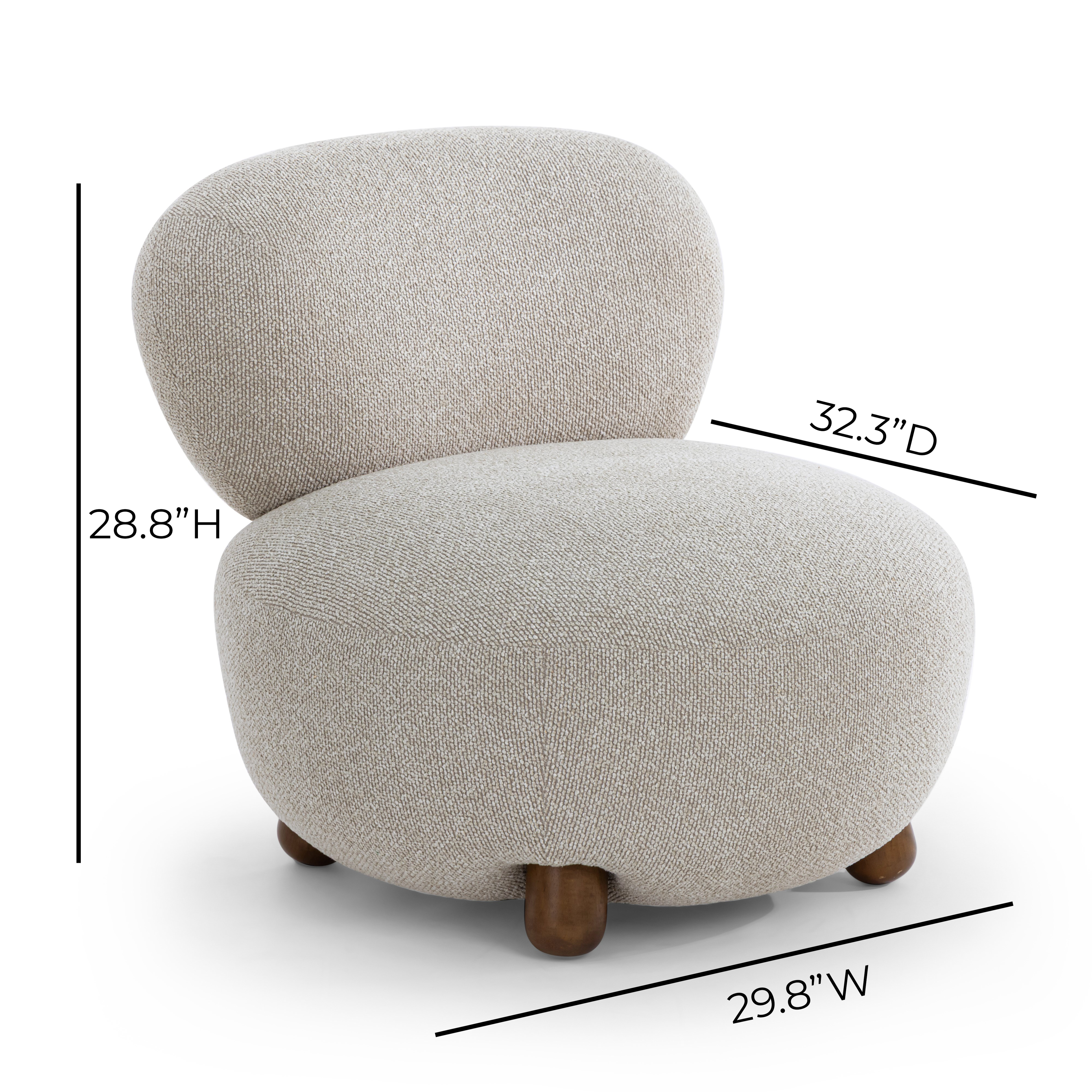Pucker Warm Grey Boucle Accent Chair