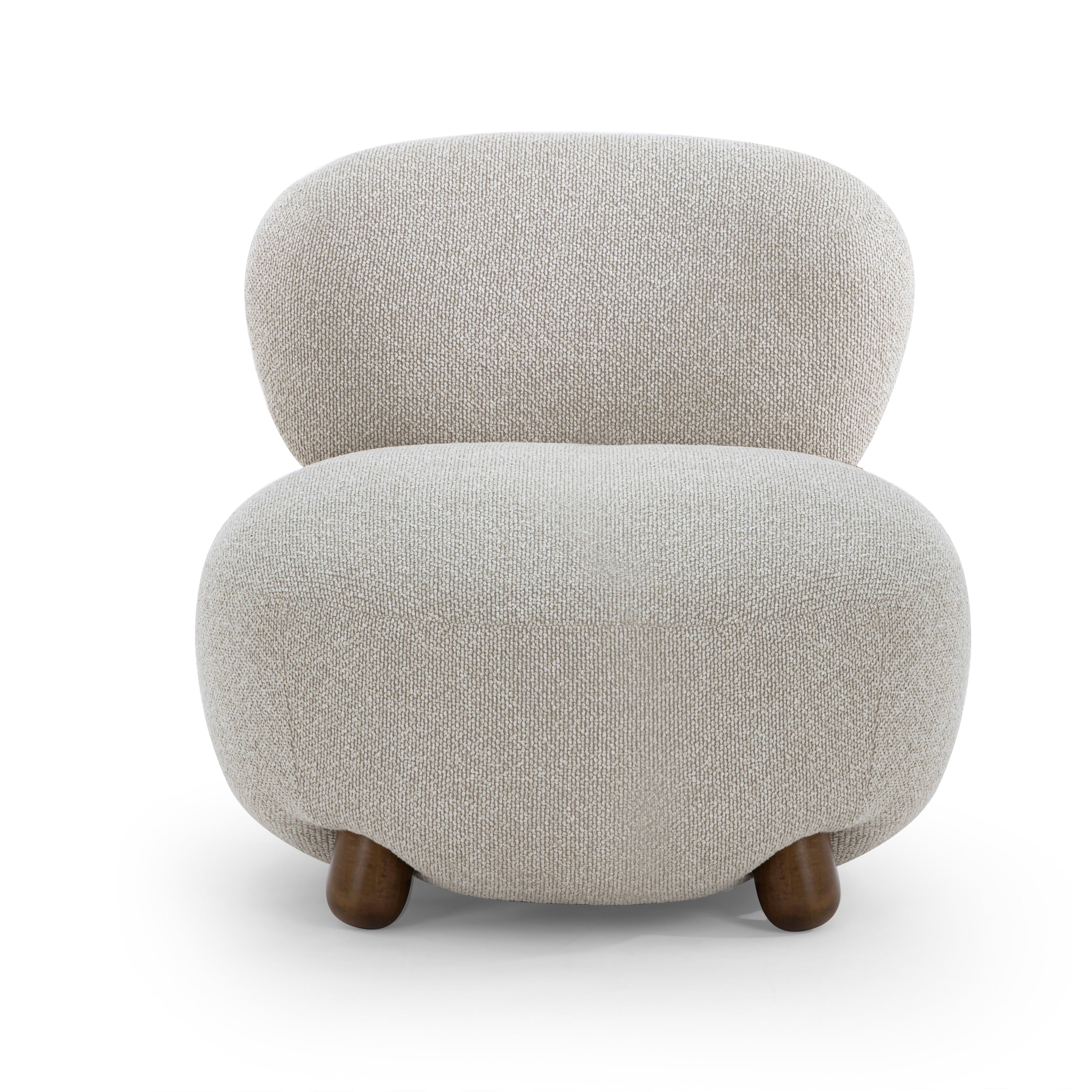 Pucker Warm Grey Boucle Accent Chair
