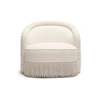 Pamela Cream Boucle Tassel Lounge Chair