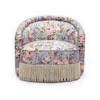 Pamela Spring Floral Print Tasseled Lounge Chair