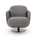 Solange Grey Textured Weave Swivel Chair