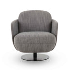Solange Grey Textured Weave Swivel Chair
