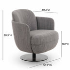 Solange Grey Textured Weave Swivel Chair
