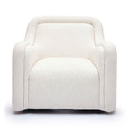 Charli Cream Basketweave Chenille Swivel Chair