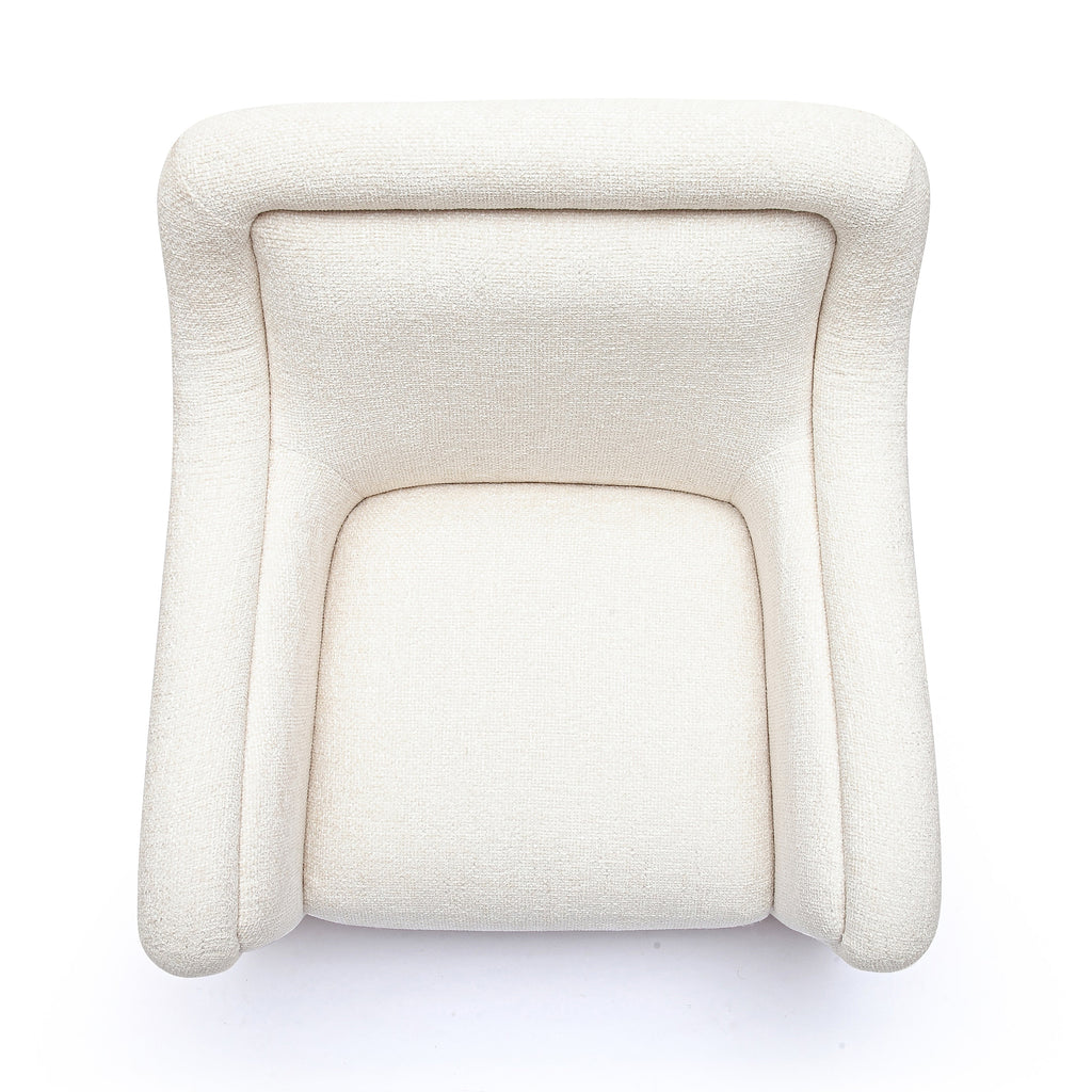 Charli Cream Basketweave Chenille Swivel Chair