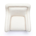 Charli Cream Basketweave Chenille Swivel Chair