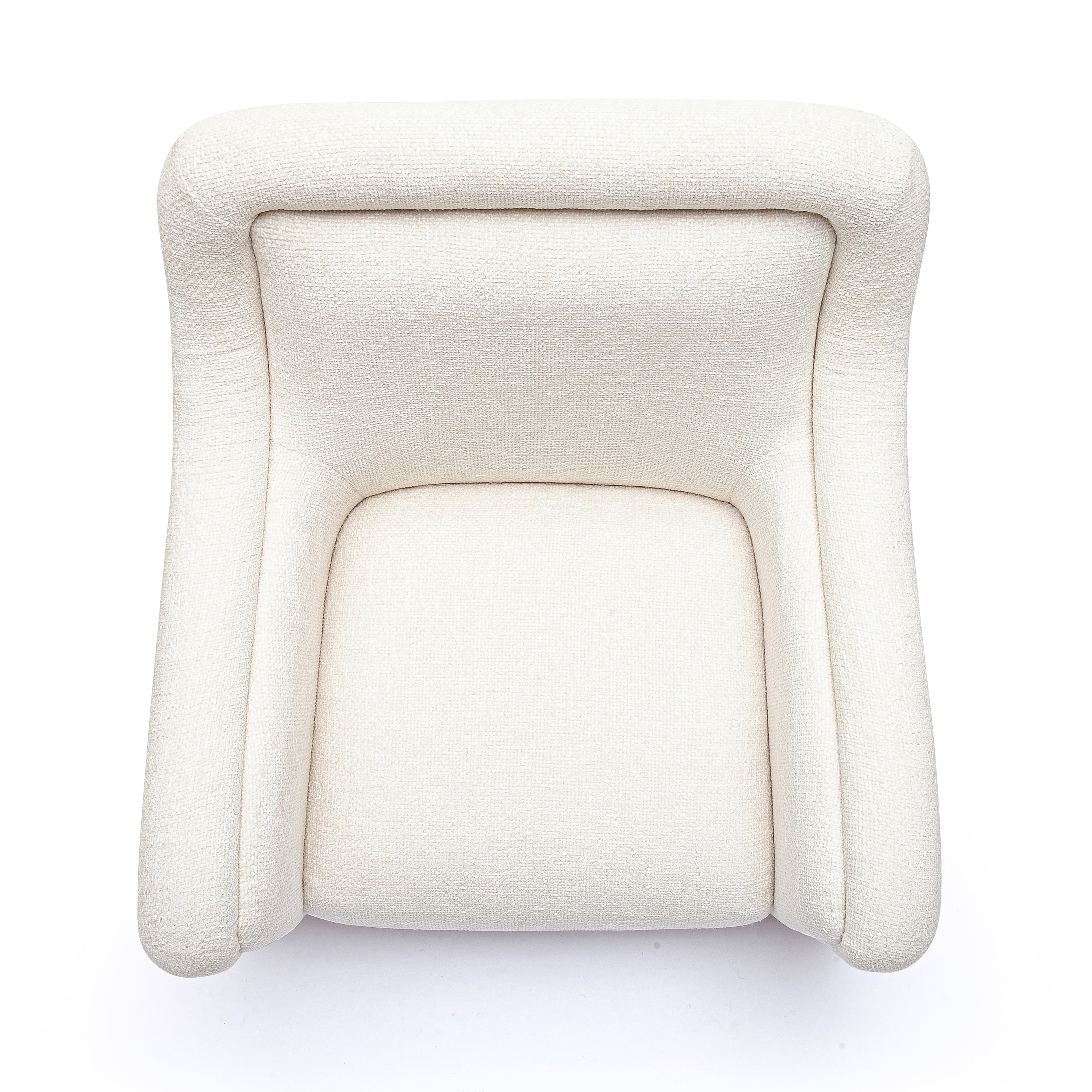 Charli Cream Basketweave Chenille Swivel Chair