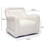 Charli Cream Basketweave Chenille Swivel Chair