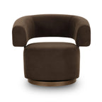 River Chocolate Brown Performance Velvet Swivel Accent Chair