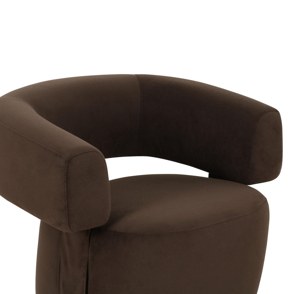 River Chocolate Brown Performance Velvet Swivel Accent Chair