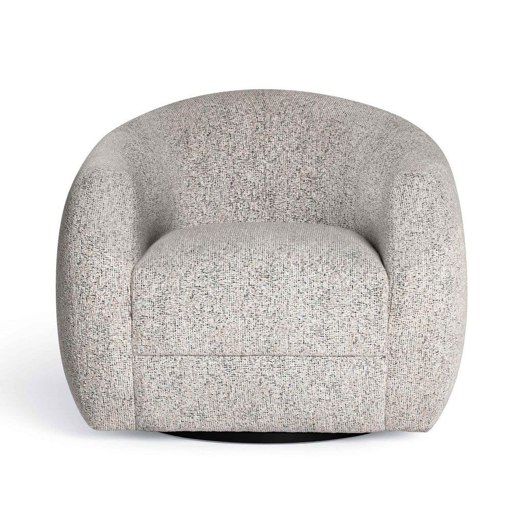 Judy Black and White Woven Fabric Swivel Chair
