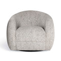 Judy Black and White Woven Fabric Swivel Chair