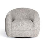 Judy Black and White Woven Fabric Swivel Chair