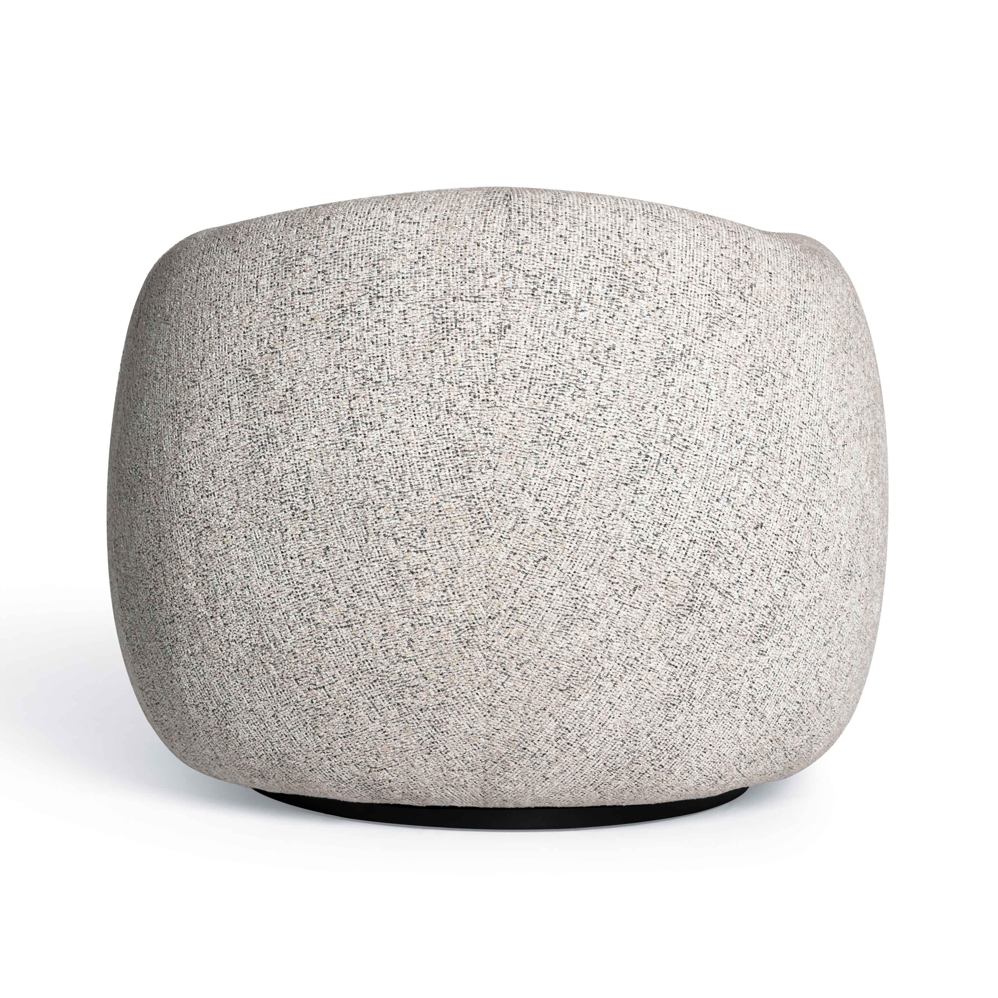 Judy Black and White Woven Fabric Swivel Chair