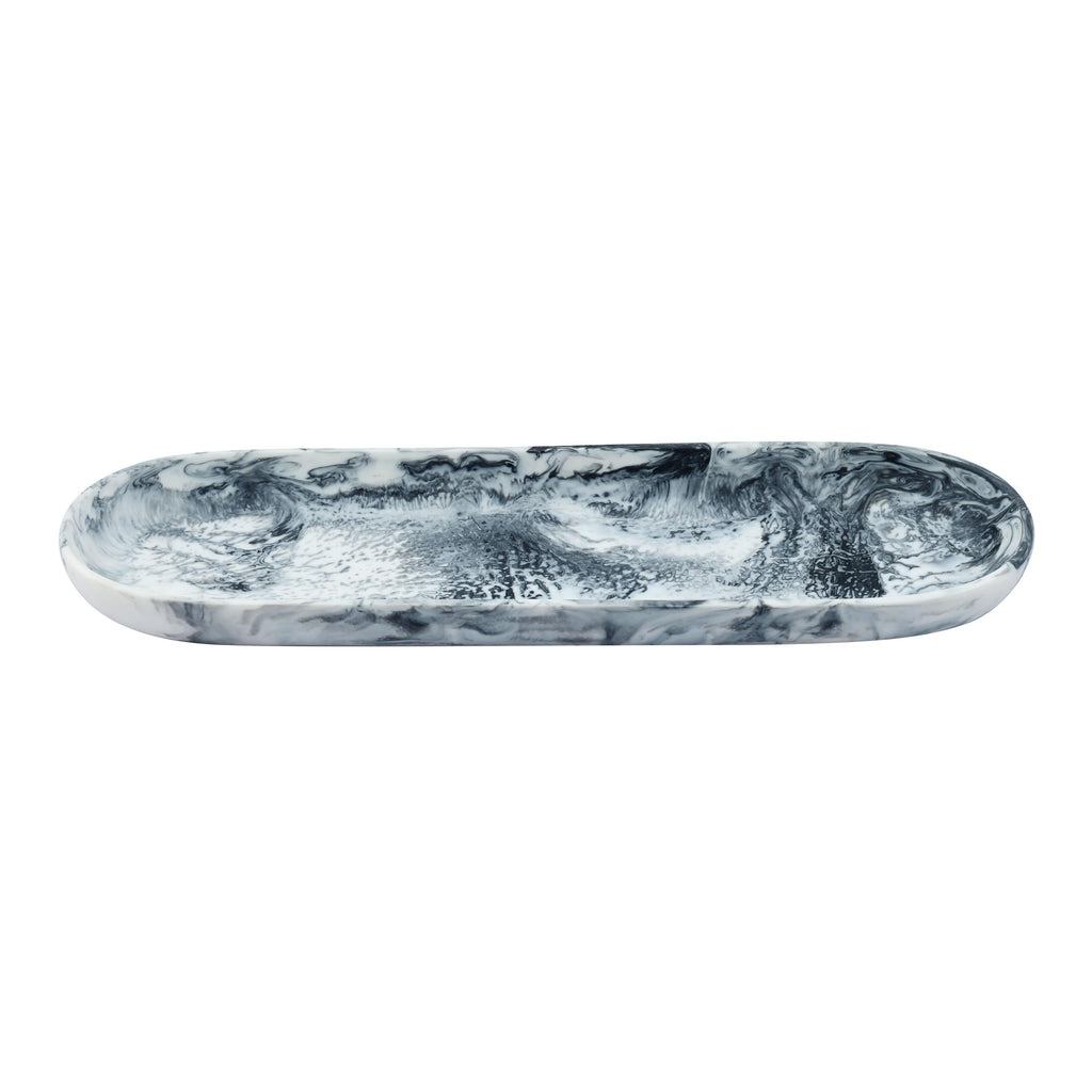 Mera Black & White Long Resin Serving Platter