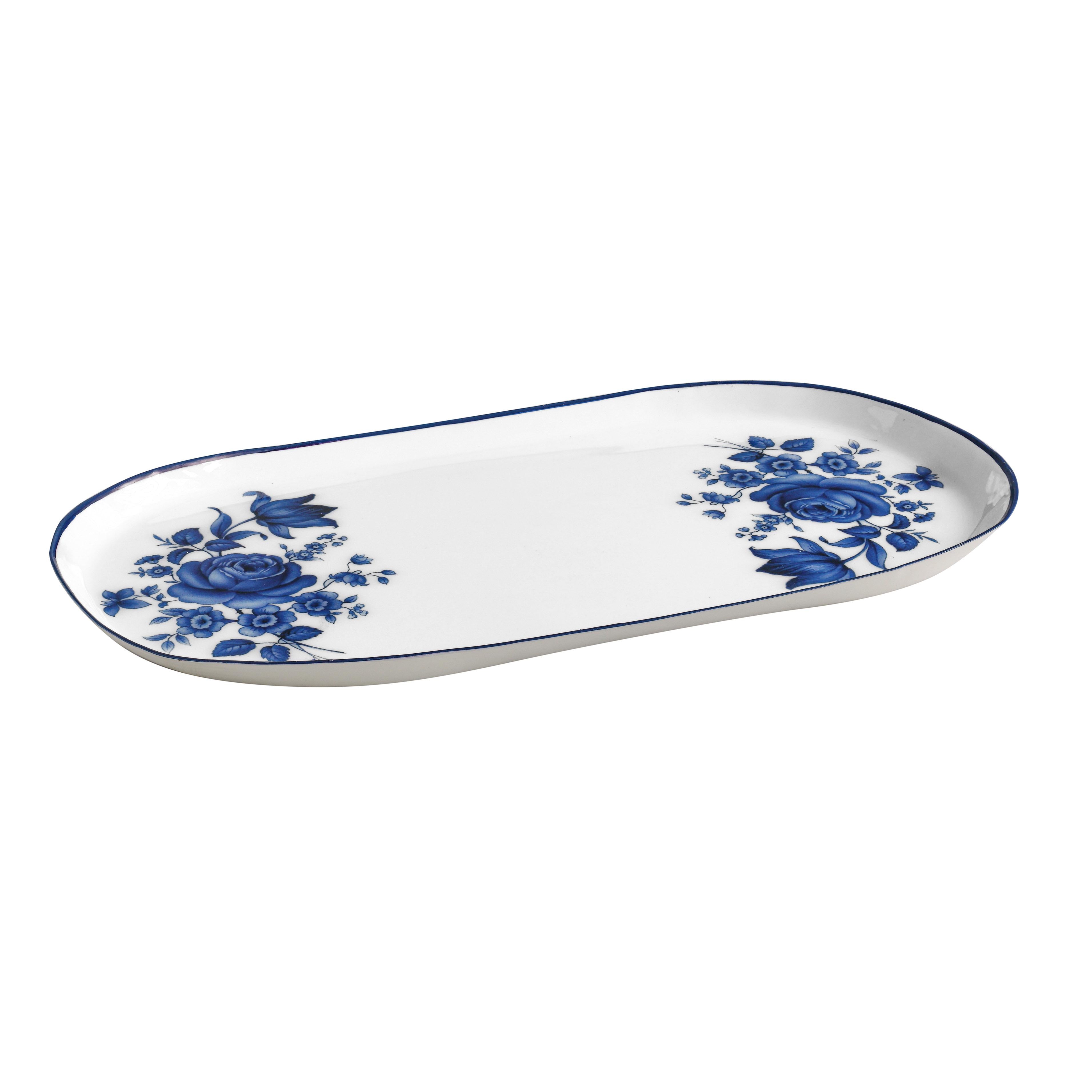 Cottage China Blue & White Serving Tray