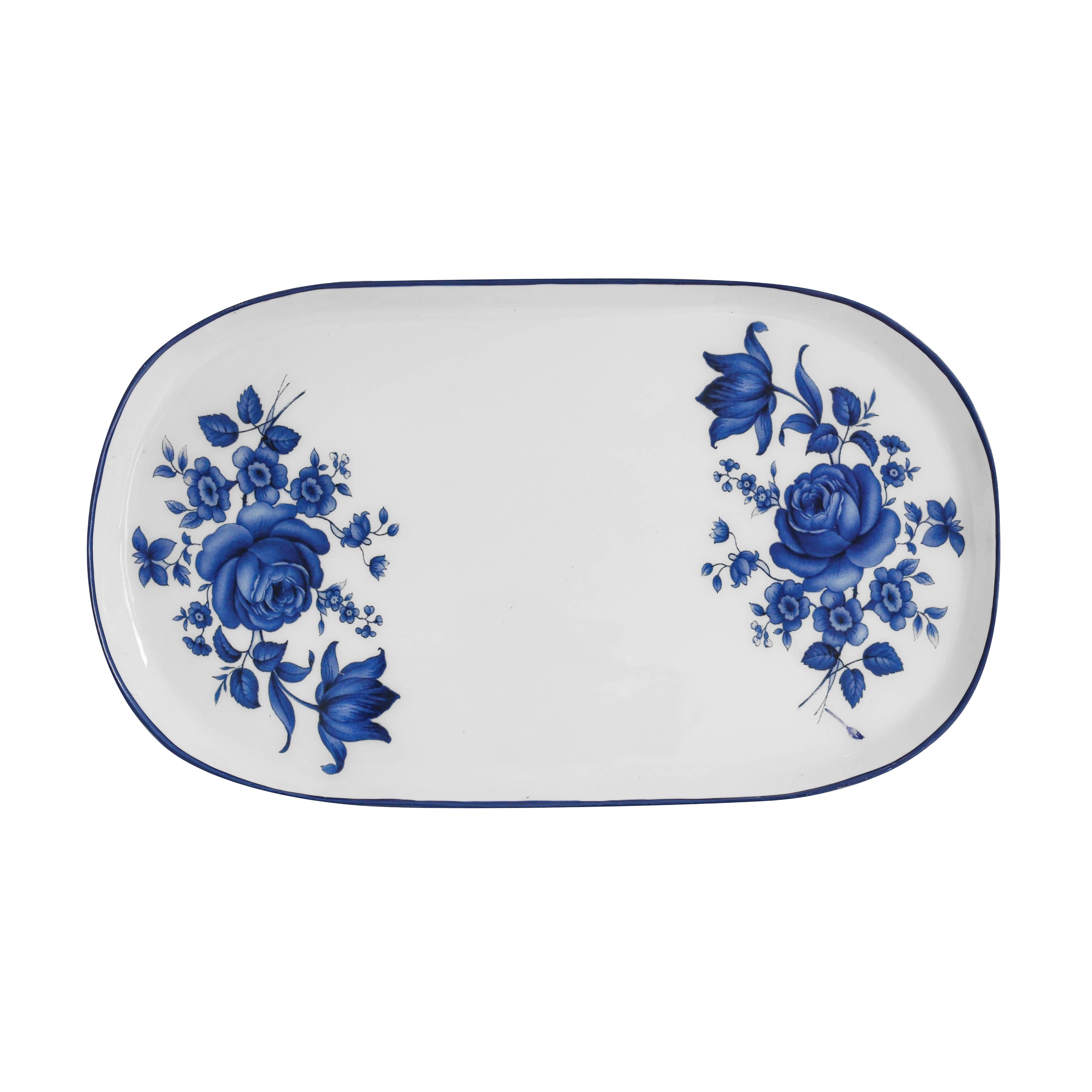 Cottage China Blue & White Serving Tray